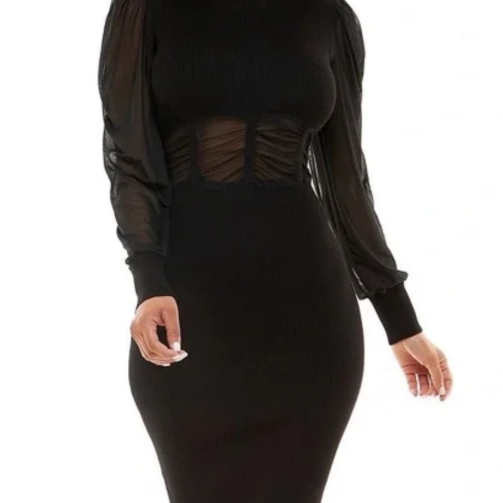 Almost Famous Black Long Sleeve Dress